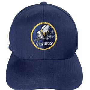US Navy Seabees Baseball Snapback Cap Fighting Bees Naval Construction Battalion